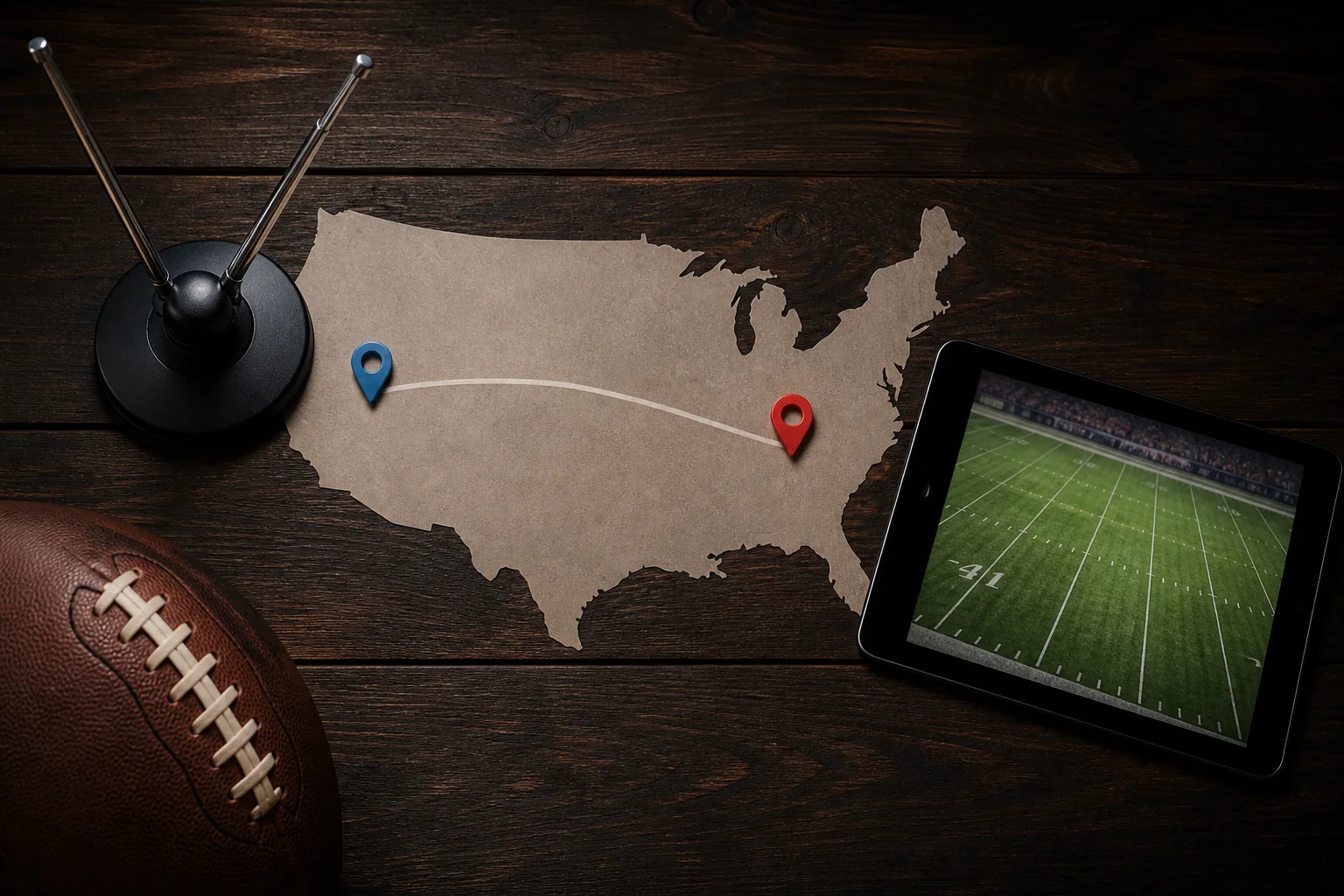 Football fan comparing local antenna and out-of-market streaming options by location