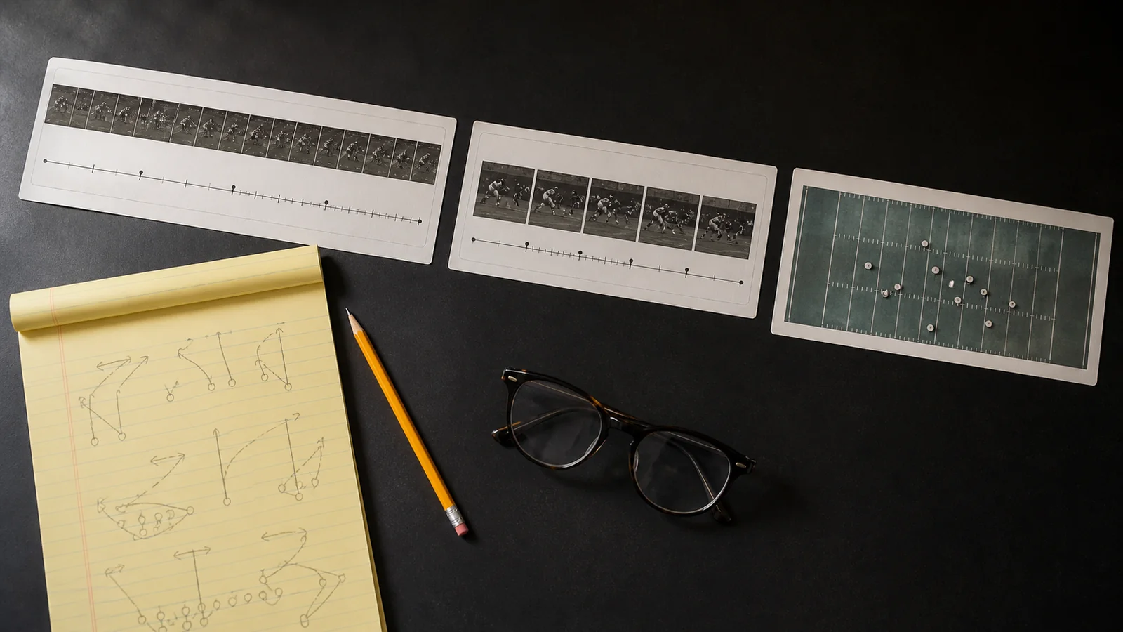 Three generic football viewing cards representing a full replay, condensed replay, and tactical All-22 study