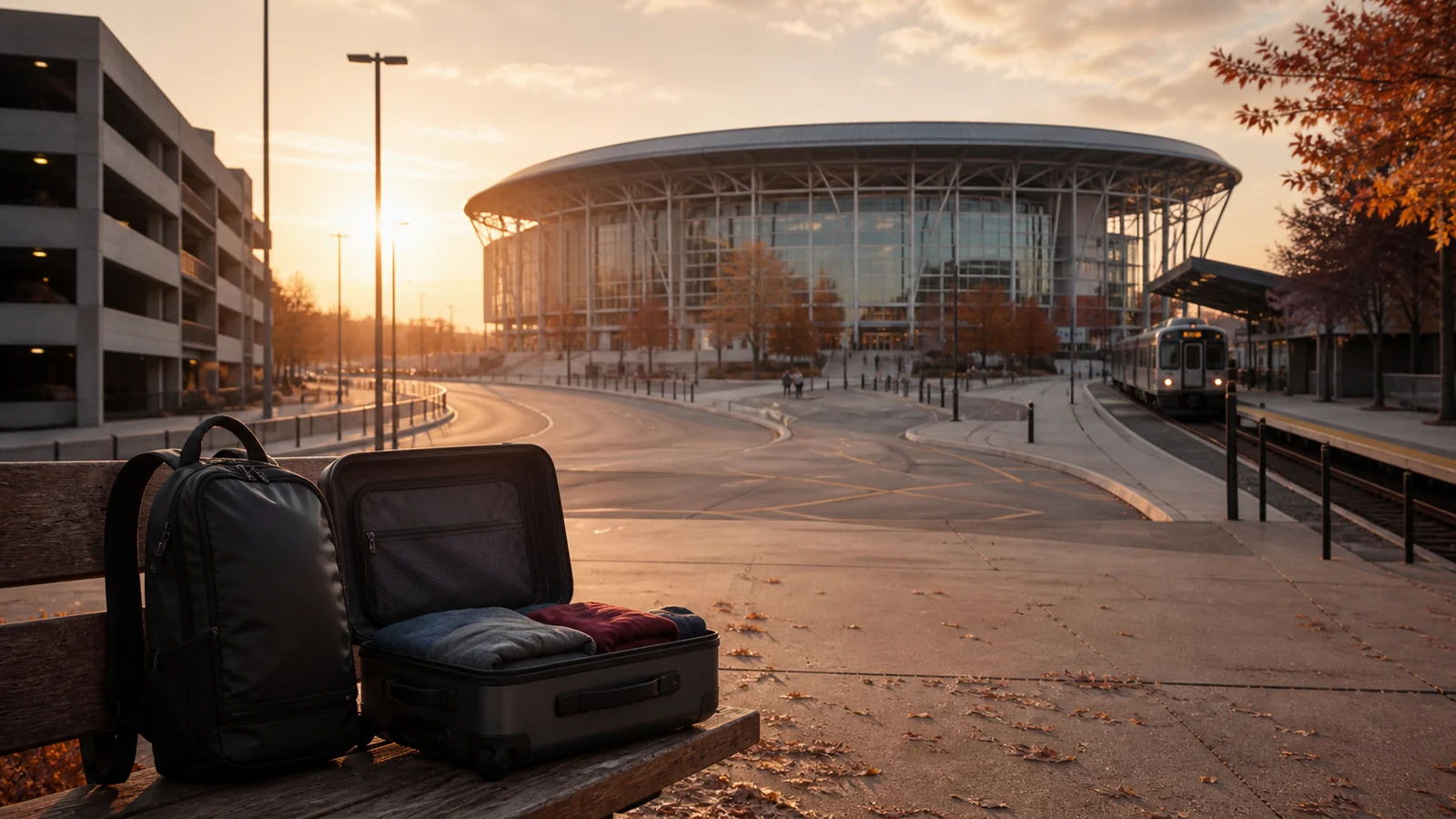 Football ticket and holiday travel budget planning at a stadium approach