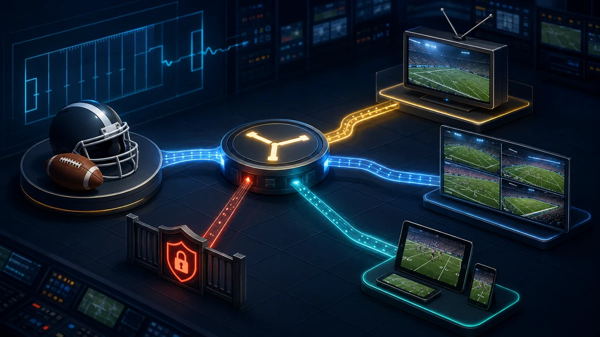 Illustration routing 2026 NFL games among local TV, Sunday Ticket and exclusive streaming services
